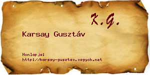 Karsay Gusztáv névjegykártya